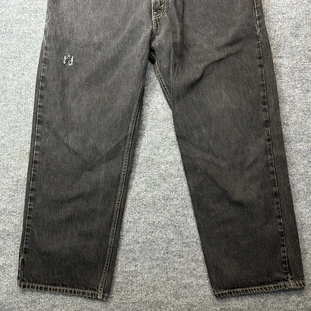Levi's 569 Loose Straight Jeans Mens Faded Black Denim Zip Fly Classic - 38X28.5